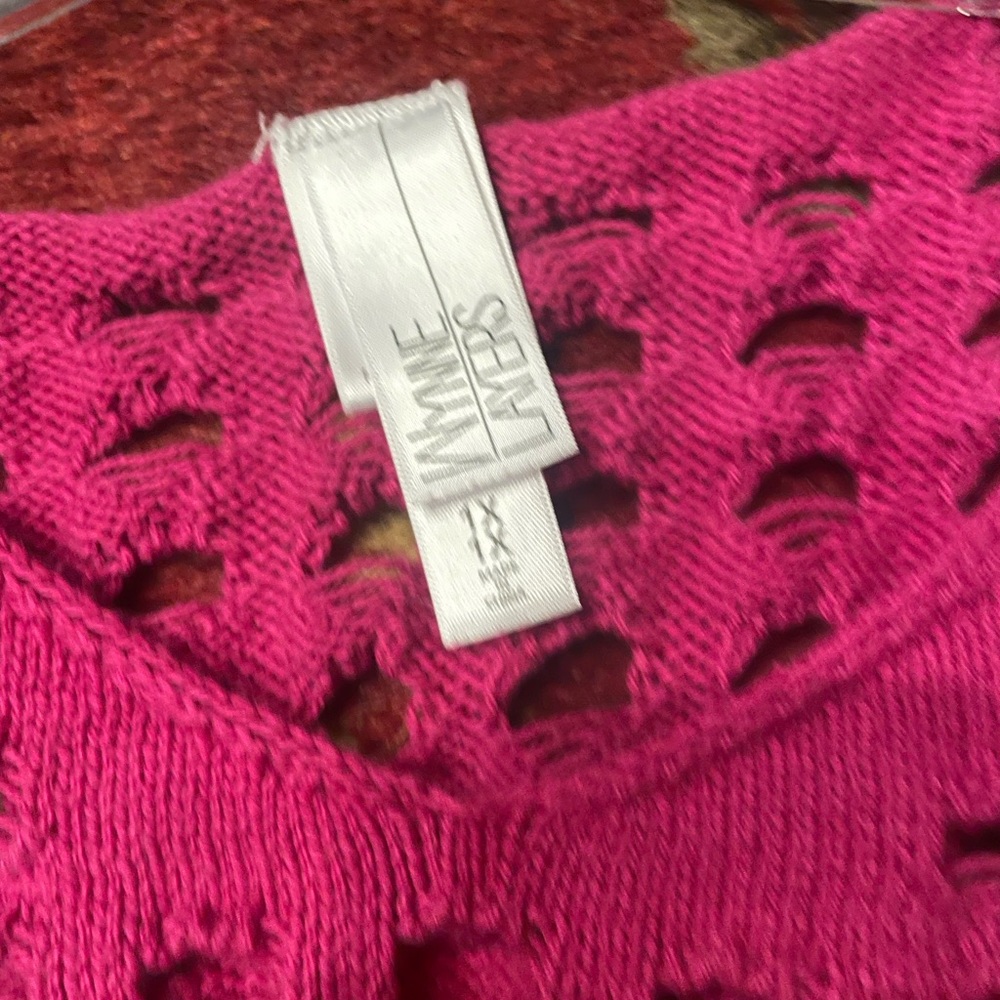 MarlaWynne Fuchsia Open-Knit Sweater - Picture 4 of 5